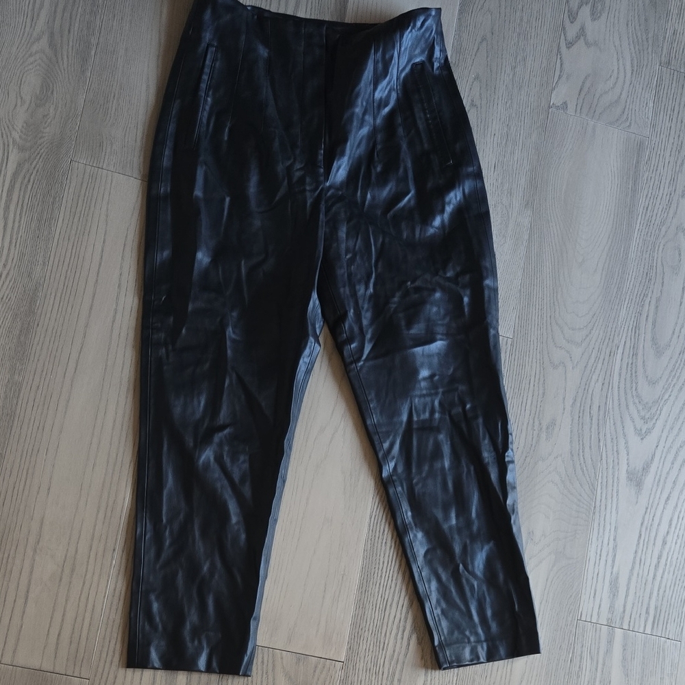 ZARA Black Faux Leather Trousers